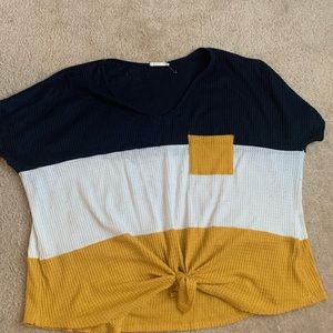 Waffle Knit Pocket T-shirt